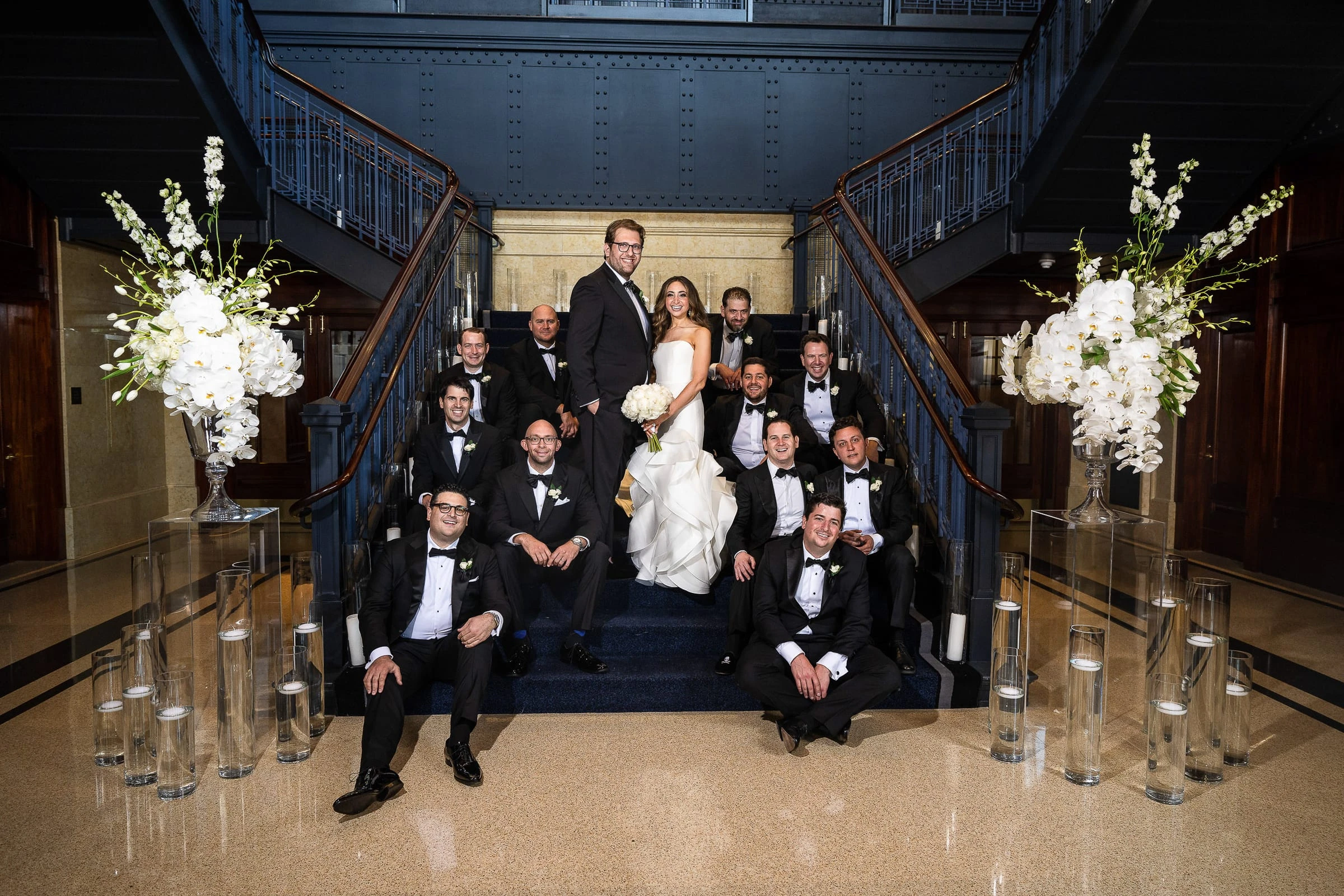 A family group on the staircase — Casa Cipriani, New York