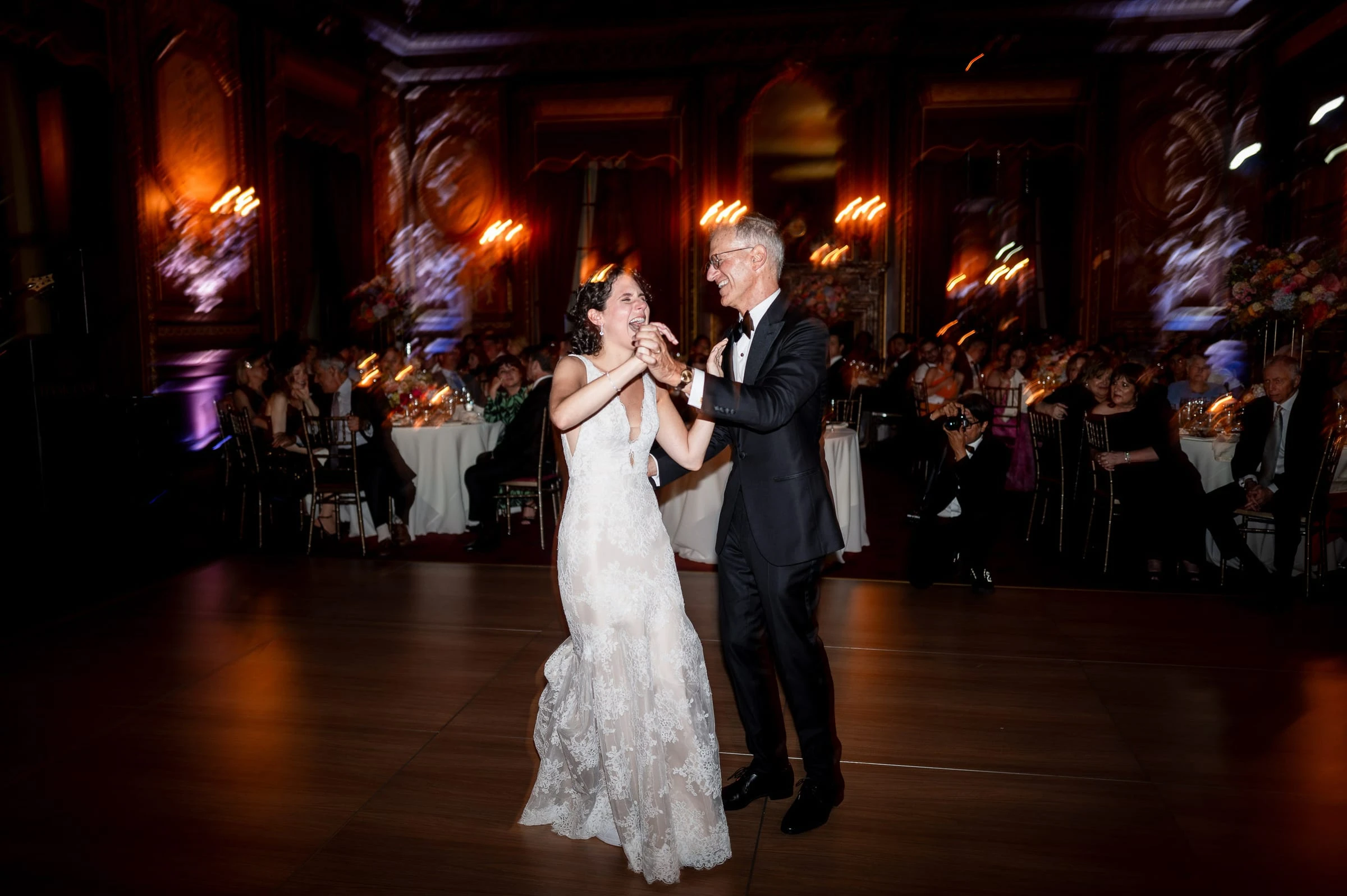 The bride and groom's first dance on the ballroom floor — Metropolitan Club, New York