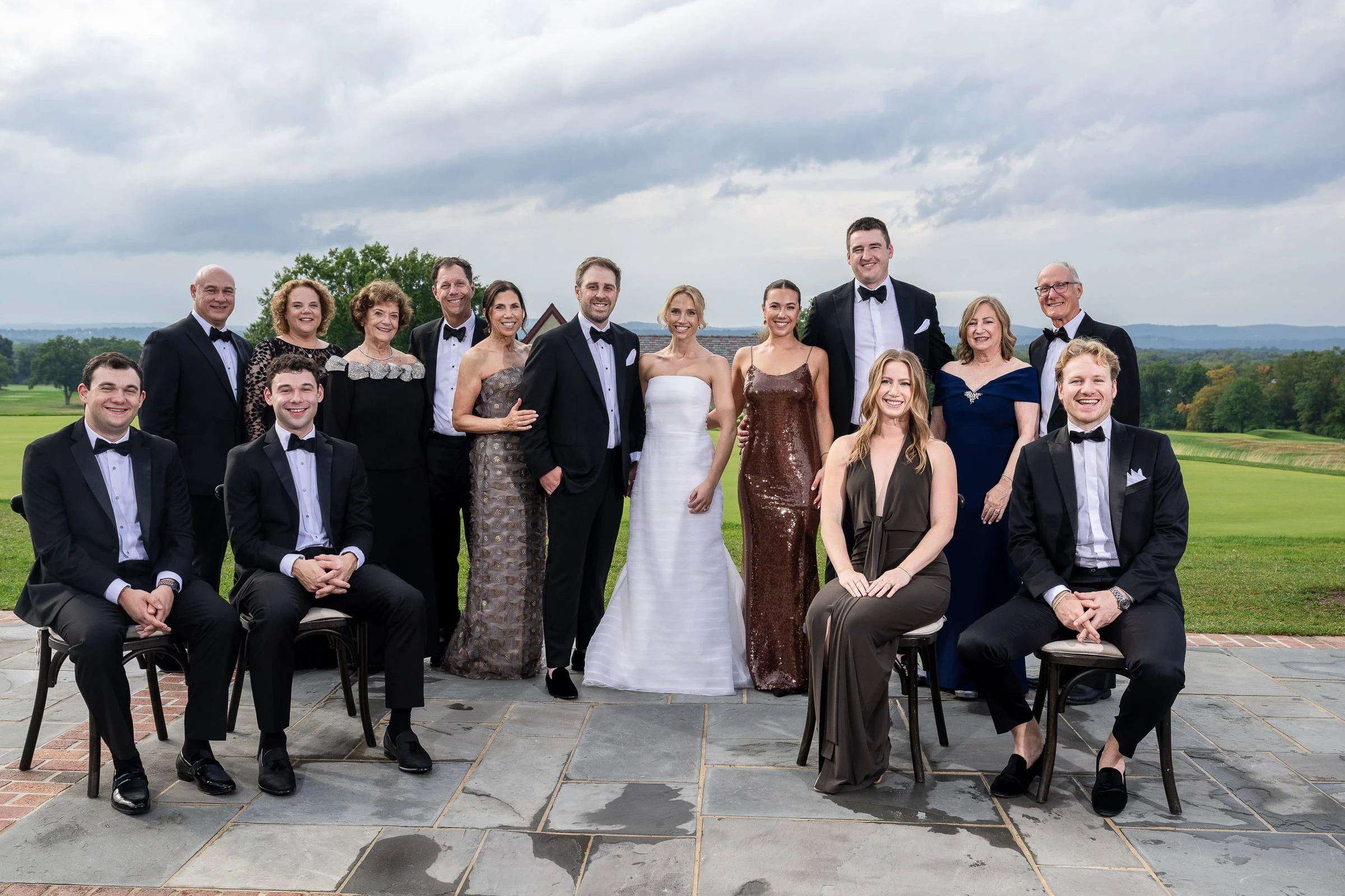 A family group portrait on the terrace — Mountain Ridge Country Club, West Caldwell